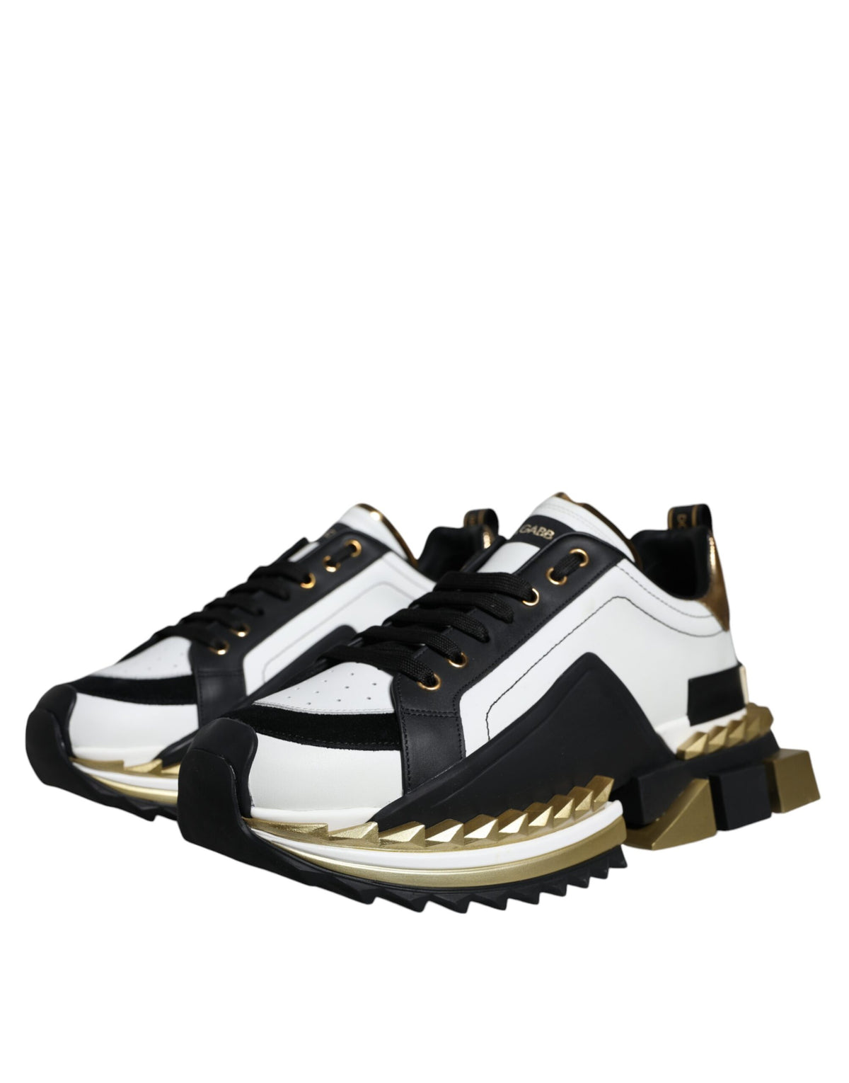 Dolce & Gabbana Super King Sneakers - White Gold & Black