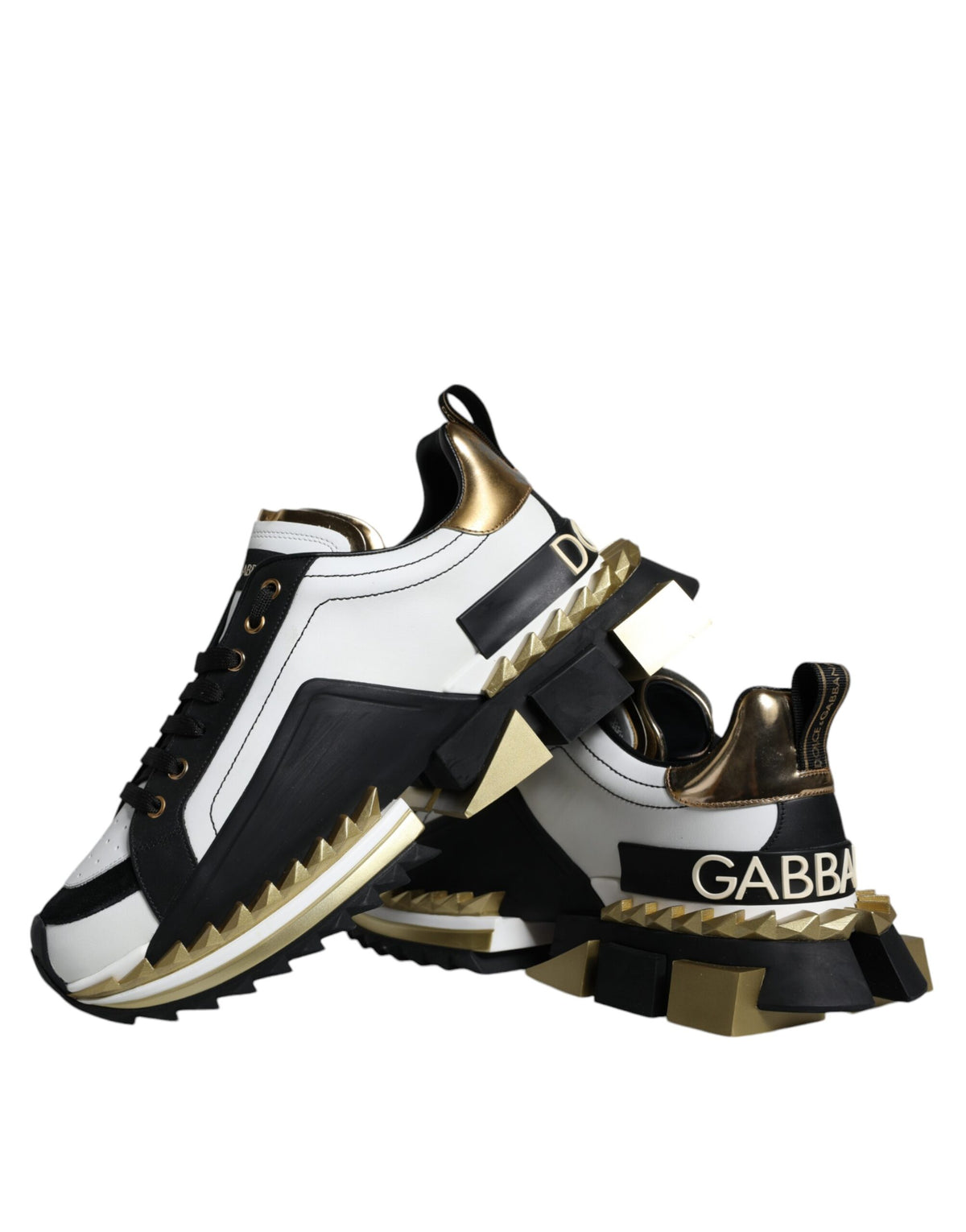 Dolce & Gabbana Super King Sneakers - White Gold & Black