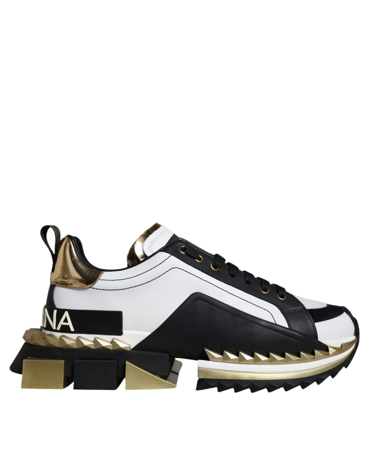 Dolce & Gabbana Super King Sneakers - White Gold & Black