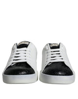 Dolce & Gabbana Black Leather Logo Portofino Sneakers
