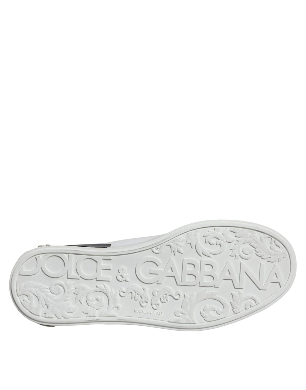 Dolce & Gabbana Black Leather Logo Portofino Sneakers