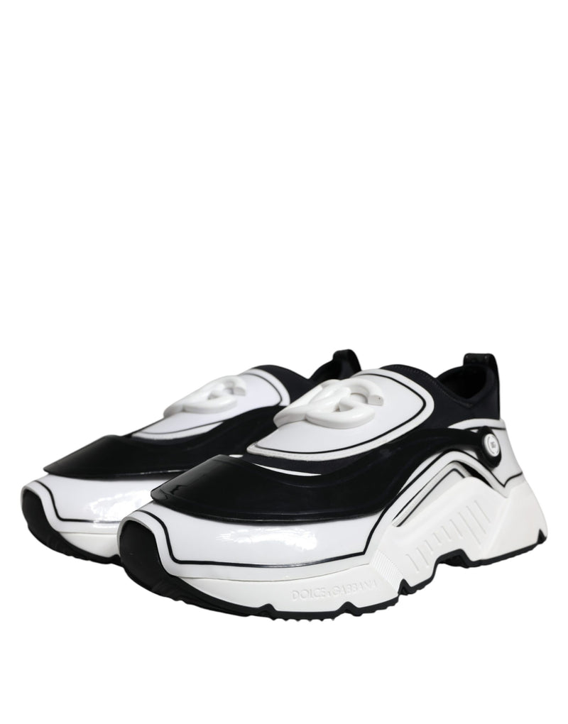 Dolce & Gabbana Sneakers Daymaster Blanc et Noir avec Plaque Logo