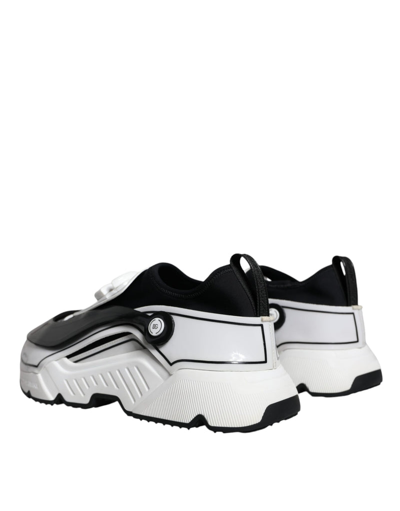 Dolce & Gabbana Sneakers Daymaster Blanc et Noir avec Plaque Logo