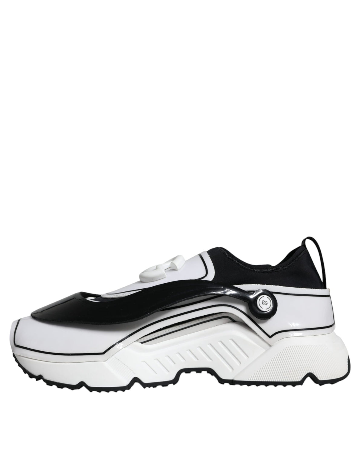 Dolce & Gabbana Sneakers Daymaster Blanc et Noir avec Plaque Logo