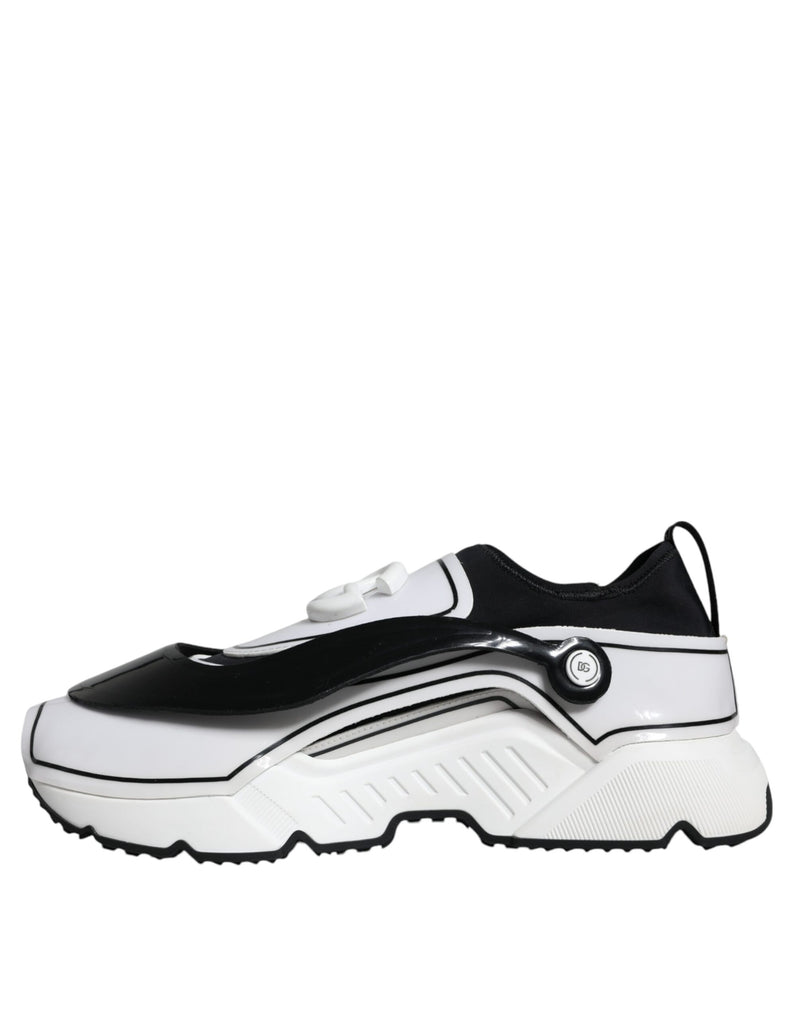 Dolce & Gabbana Sneakers Daymaster Blanc et Noir avec Plaque Logo