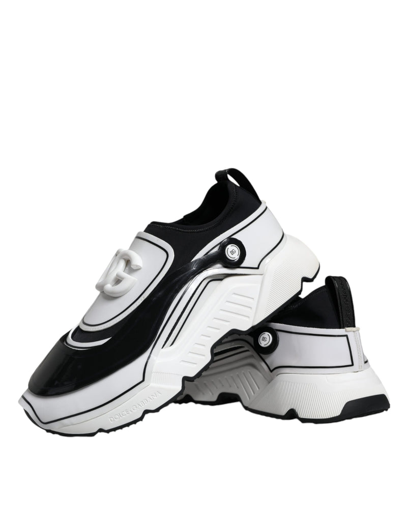 Dolce & Gabbana Sneakers Daymaster Blanc et Noir avec Plaque Logo