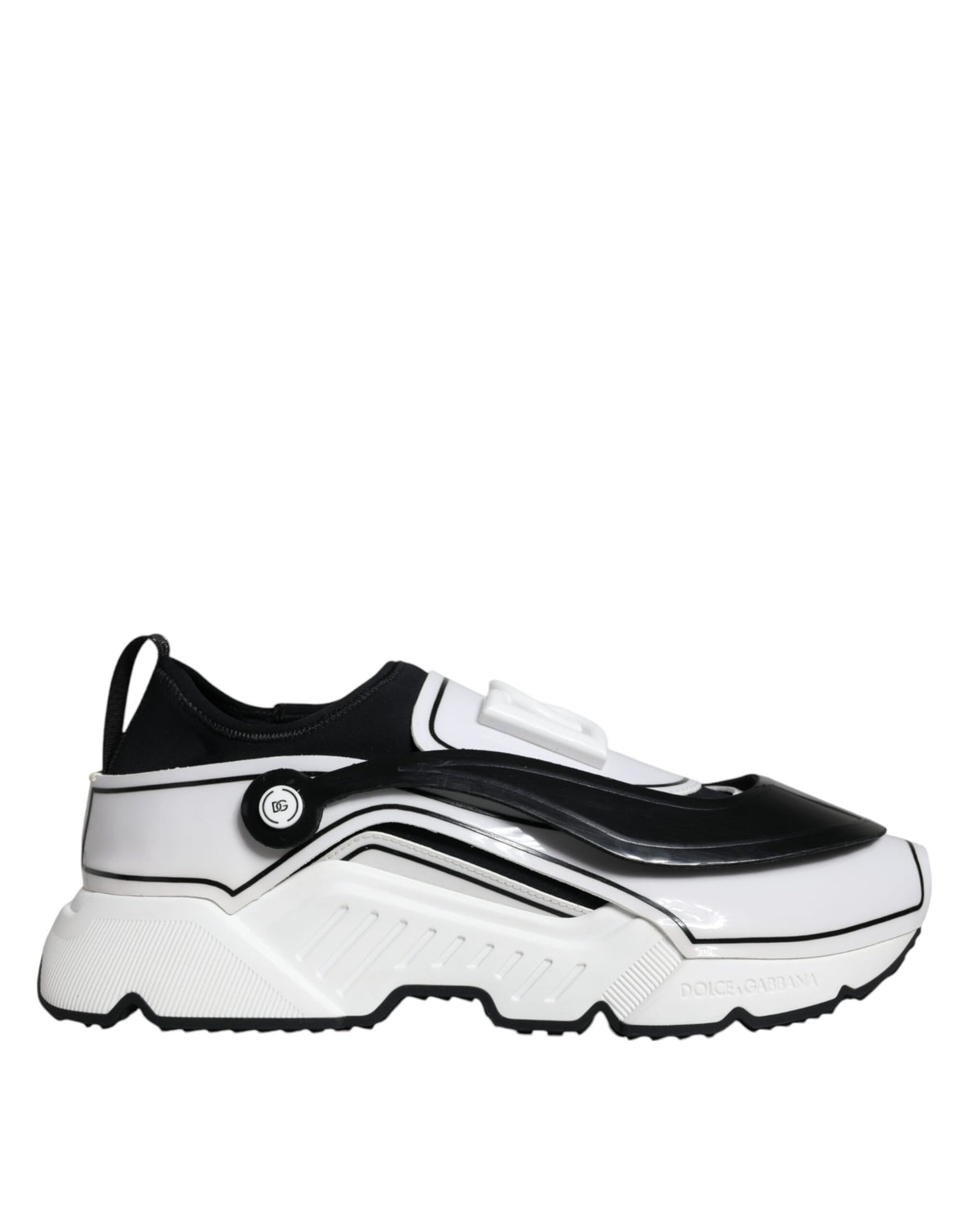 Dolce & Gabbana Sneakers Daymaster Blanc et Noir avec Plaque Logo