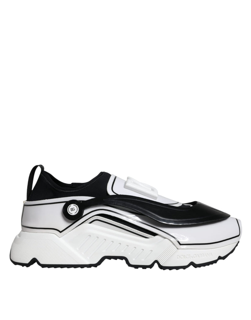 Dolce & Gabbana Sneakers Daymaster Blanc et Noir avec Plaque Logo