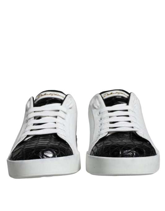 Dolce & Gabbana Portofino Sneakers en Cuir Noir pour Hommes