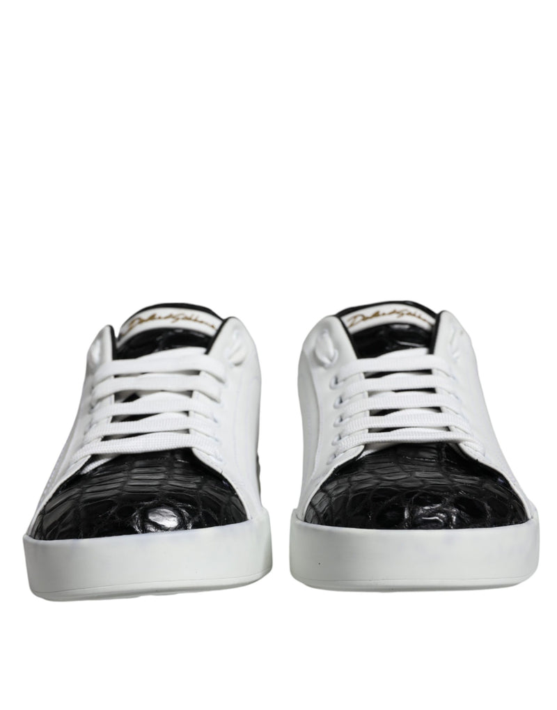 Dolce & Gabbana Portofino Sneakers en Cuir Noir pour Hommes