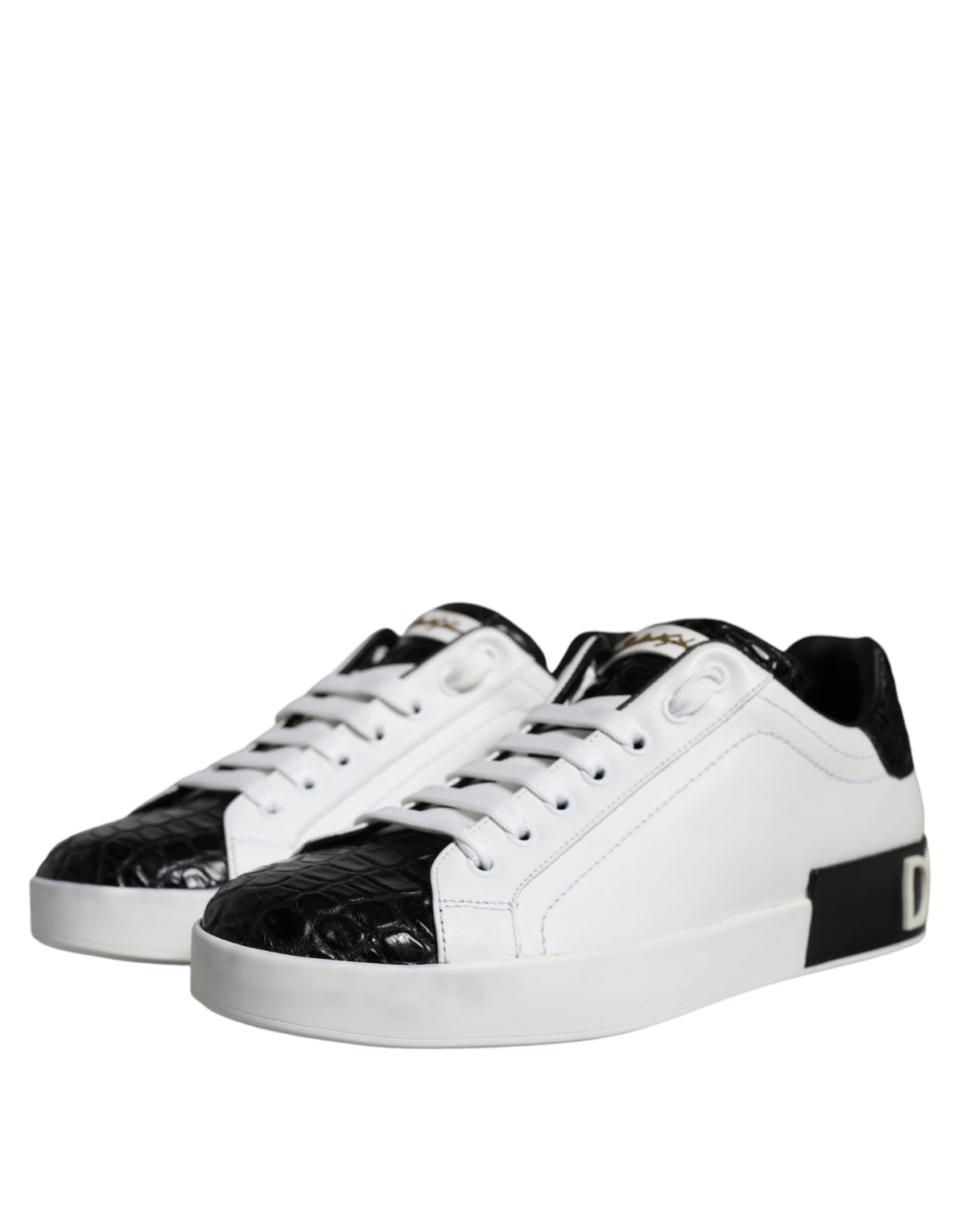 Dolce & Gabbana Portofino Sneakers en Cuir Noir pour Hommes