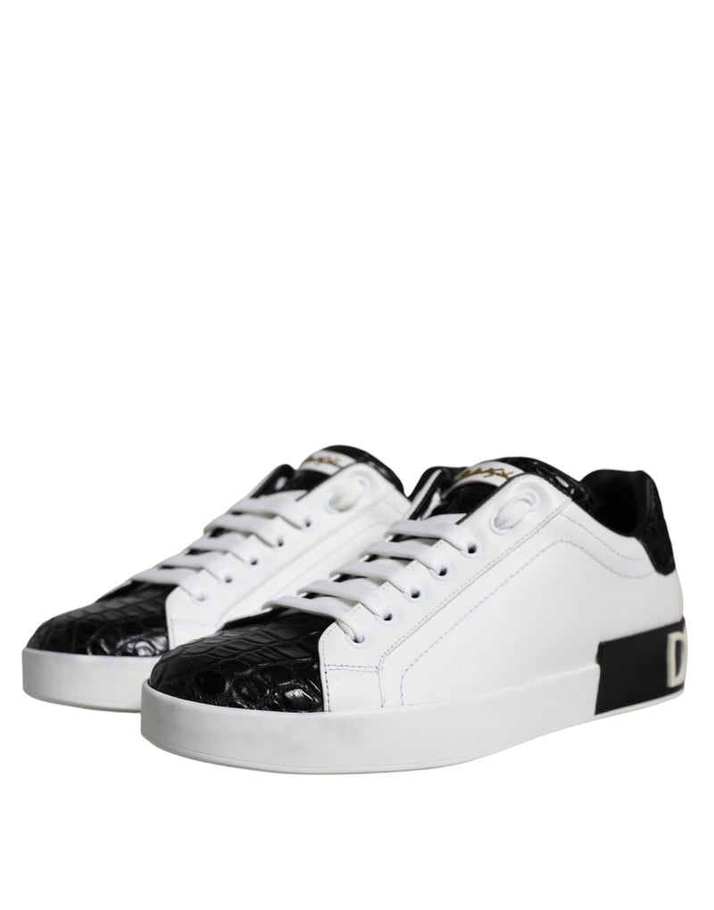Dolce & Gabbana Portofino Sneakers en Cuir Noir pour Hommes