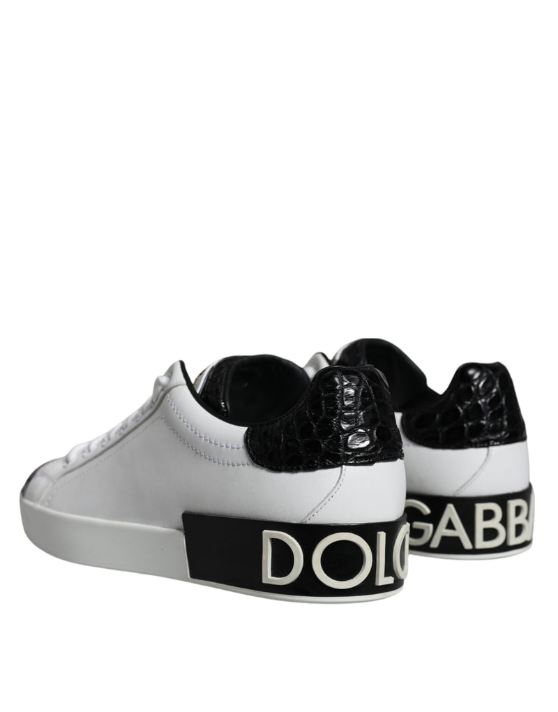 Dolce & Gabbana Portofino Sneakers en Cuir Noir pour Hommes