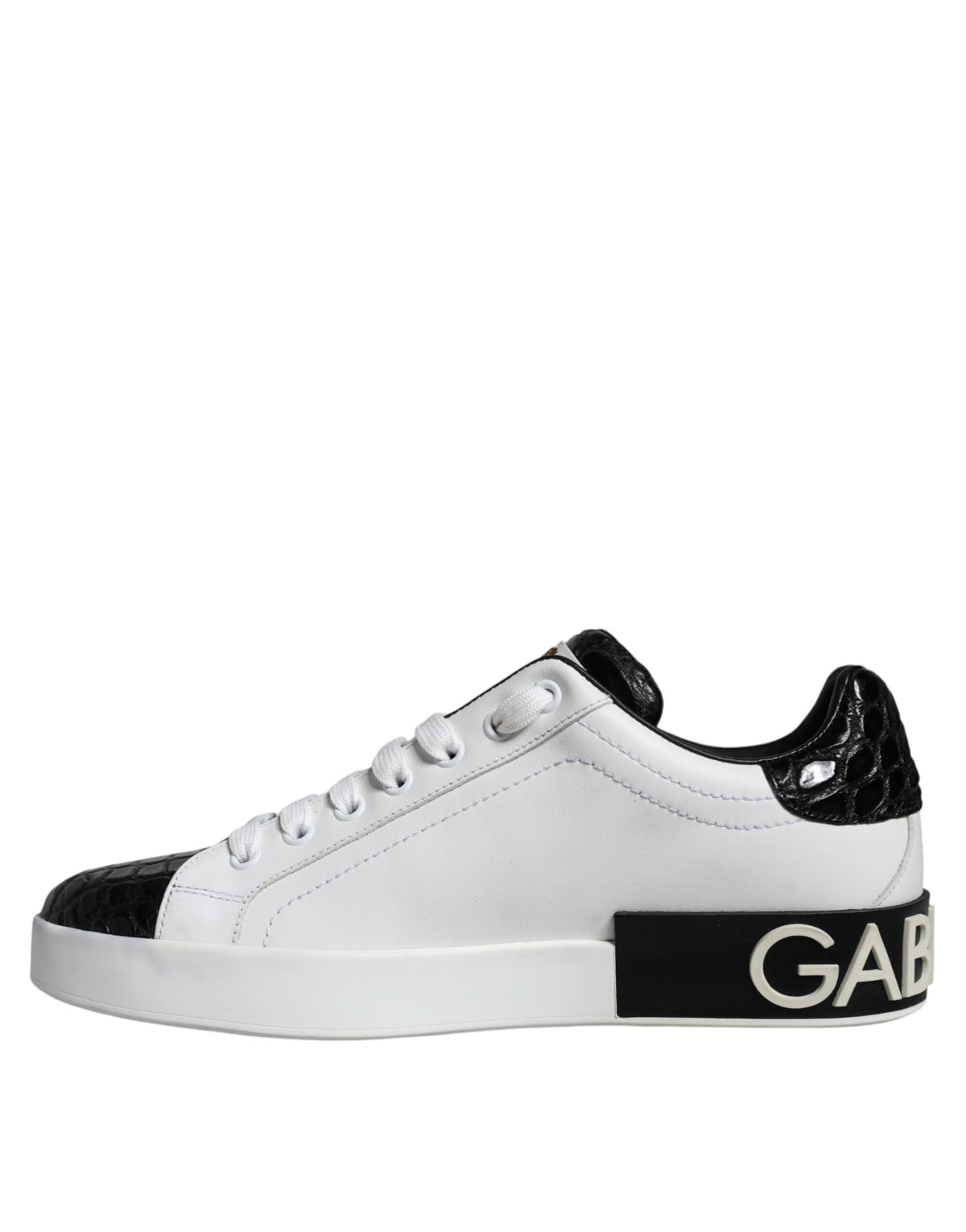 Dolce & Gabbana Portofino Sneakers en Cuir Noir pour Hommes