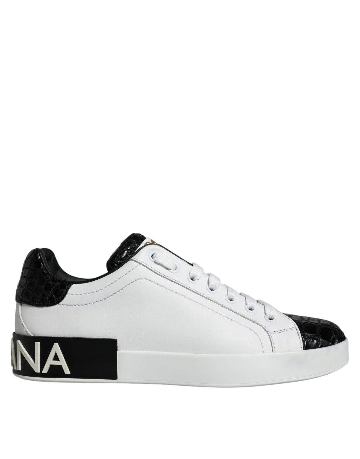 Dolce & Gabbana Portofino Sneakers en Cuir Noir pour Hommes
