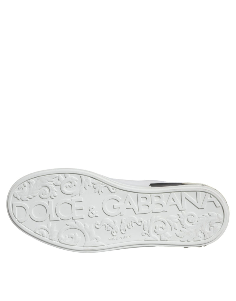 Dolce & Gabbana Portofino Sneakers en Cuir Noir pour Hommes