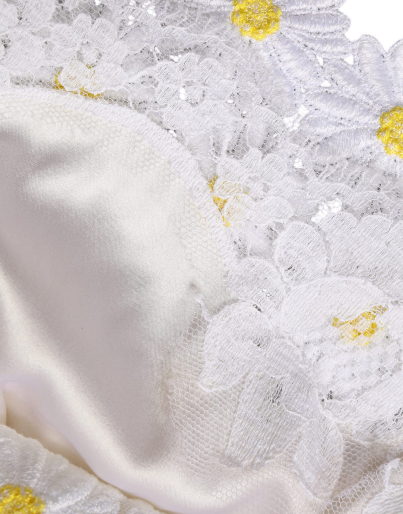 Robe Midi Dolce & Gabbana en Macramé Blanc avec Daisies
