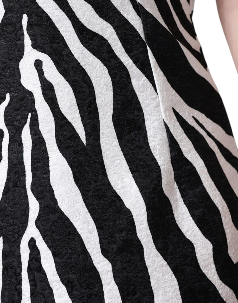 Dolce & Gabbana Black White Zebra A-Line Sheath Mini Dress