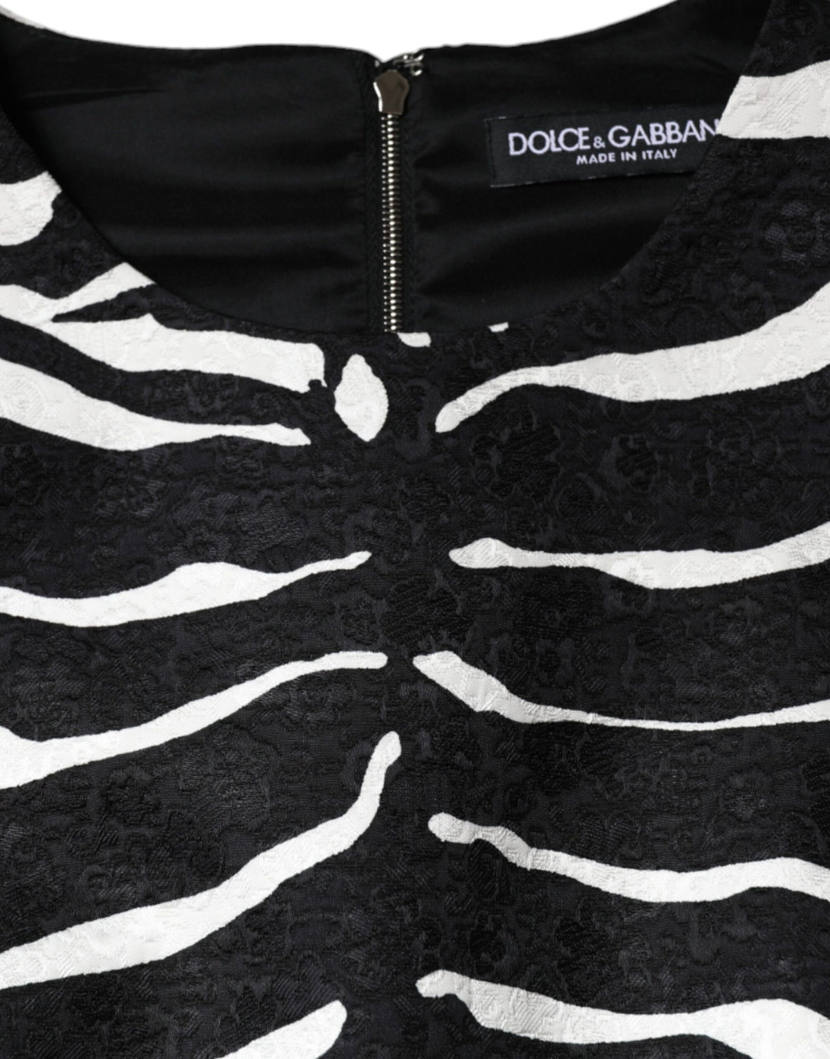 Dolce & Gabbana Black White Zebra A-Line Sheath Mini Dress