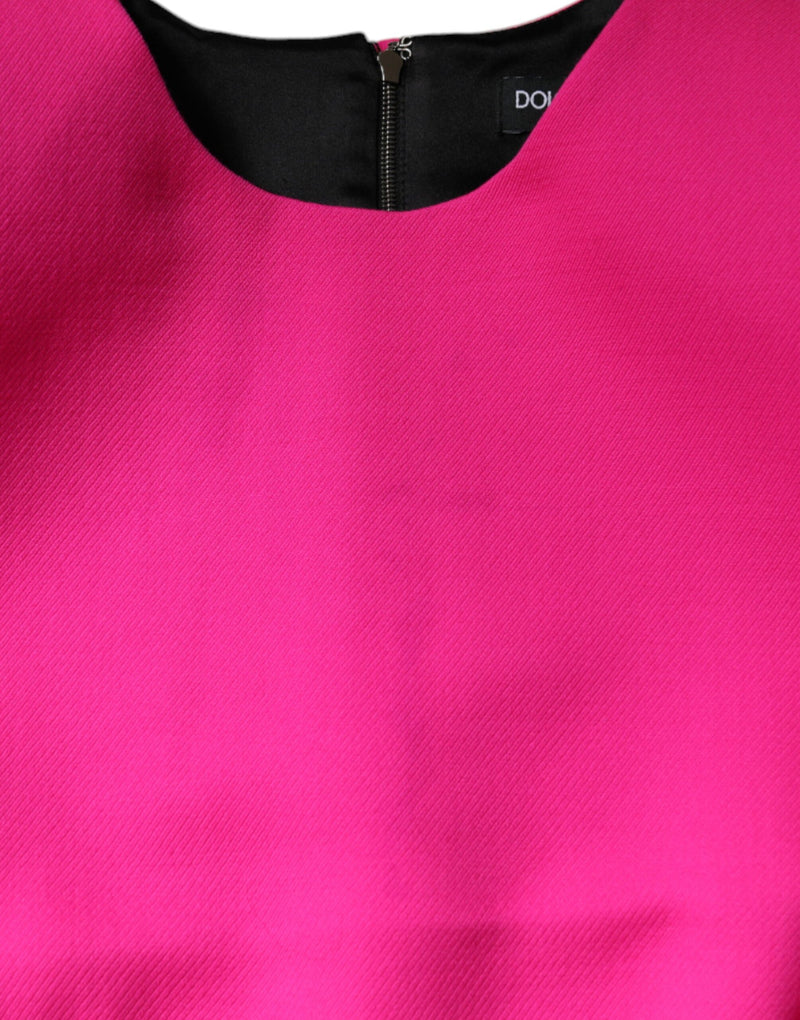 Robe Mini A-line Sans Manches Rose Dolce & Gabbana