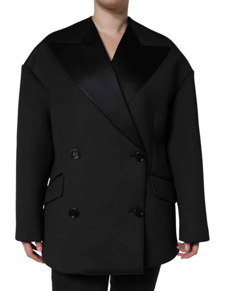 Dolce & Gabbana Black Double Breasted Coat Jacket