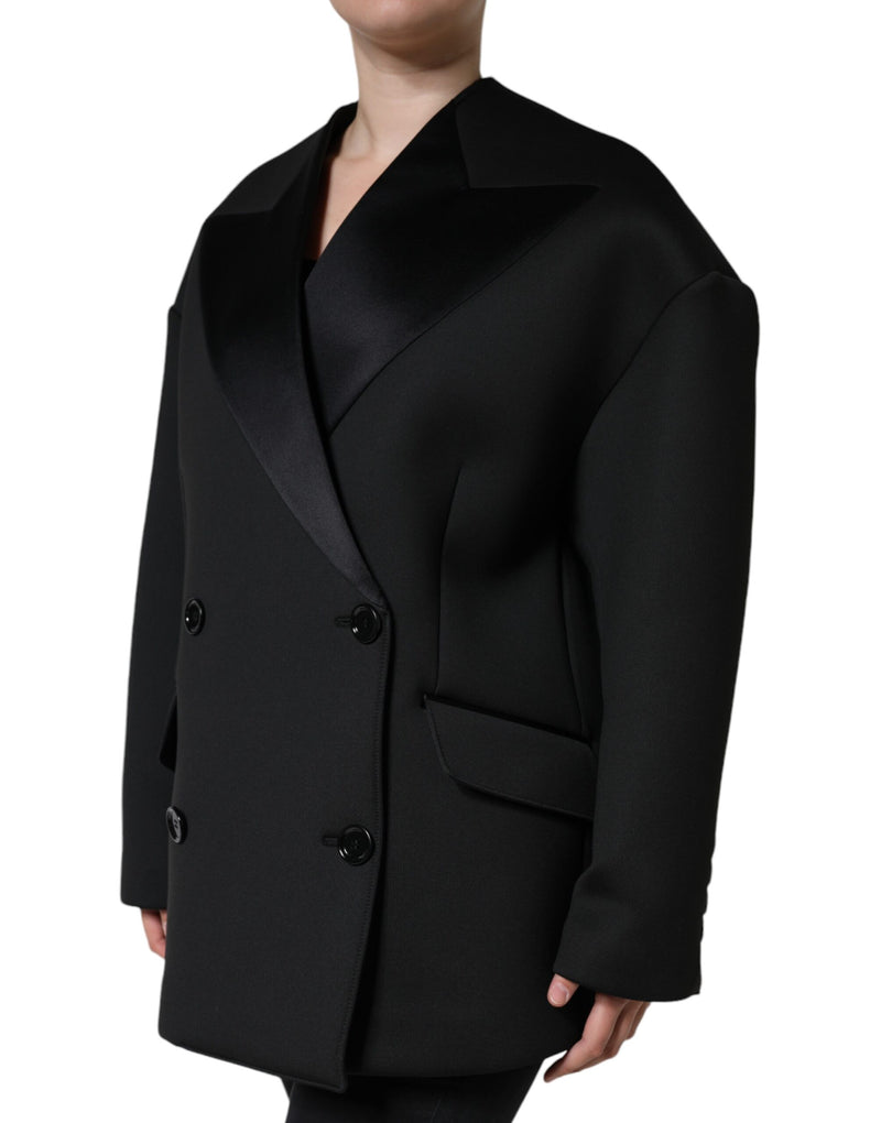 Dolce & Gabbana Black Double Breasted Coat Jacket