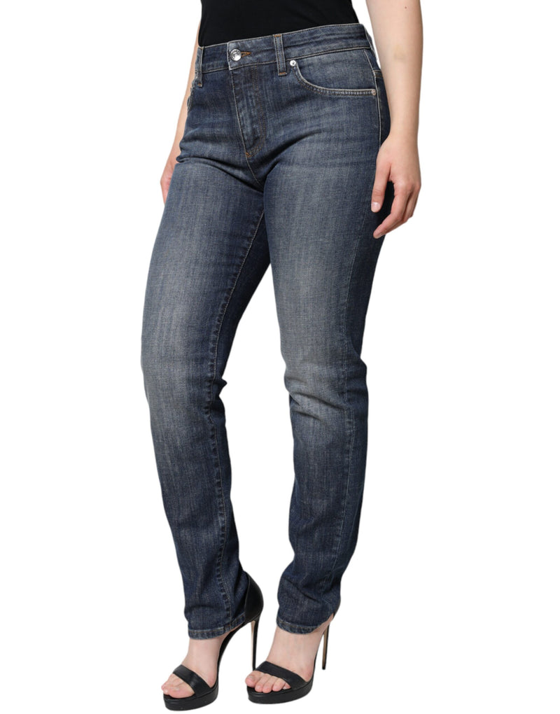 Dolce & Gabbana Jeans Skinny en Denim Élastique Bleu Foncé