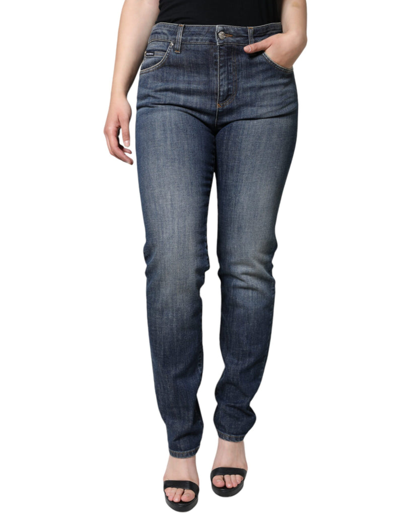 Dolce & Gabbana Jeans Skinny en Denim Élastique Bleu Foncé