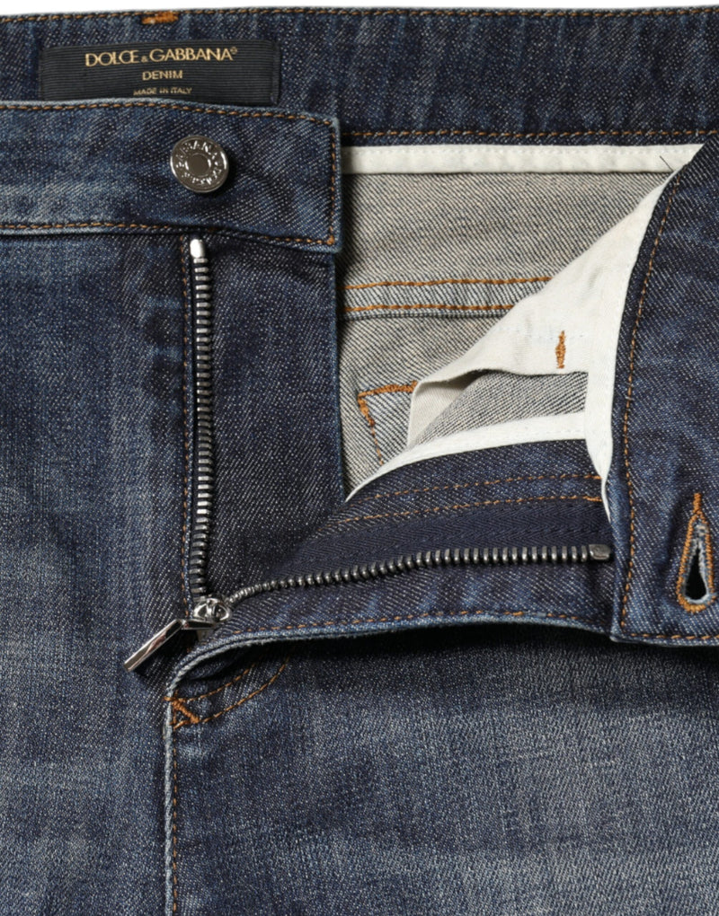 Dolce & Gabbana Jeans Skinny en Denim Élastique Bleu Foncé