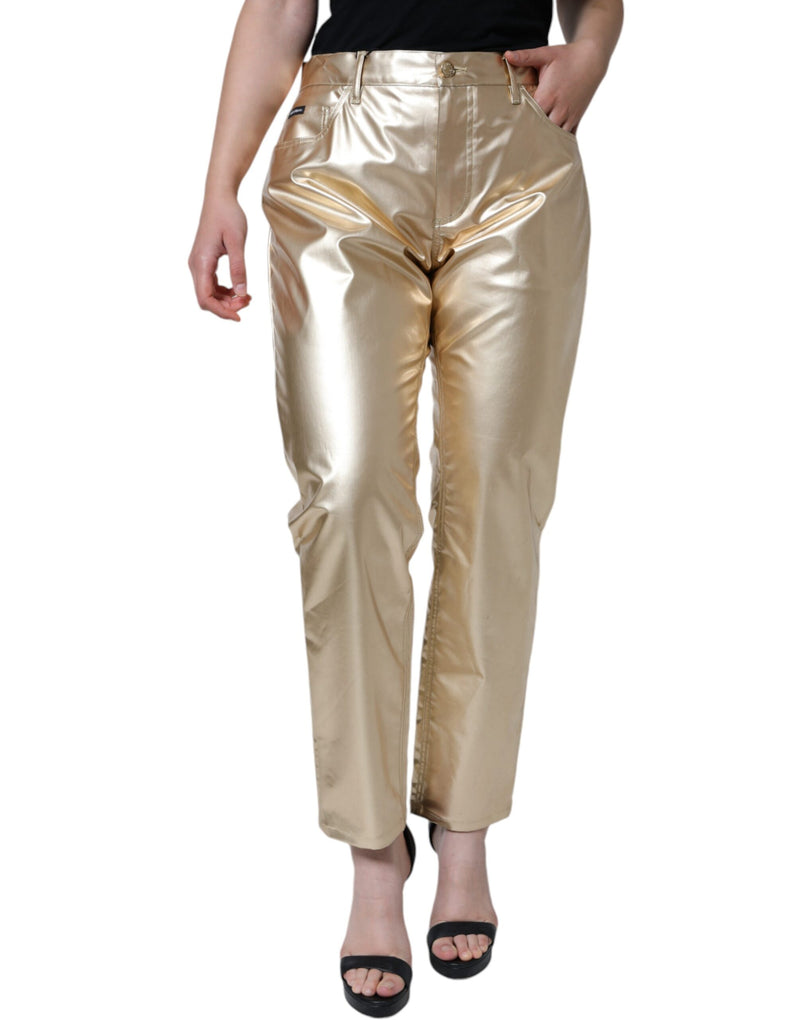 Dolce & Gabbana Metallic Gold Tapered Trousers