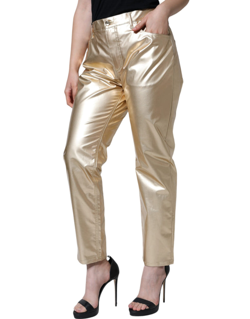 Dolce & Gabbana Metallic Gold Tapered Trousers