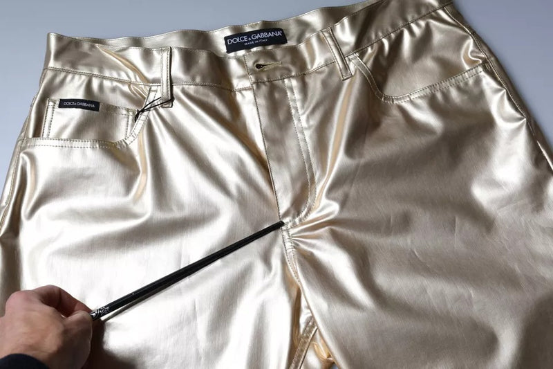 Dolce & Gabbana Metallic Gold Tapered Trousers