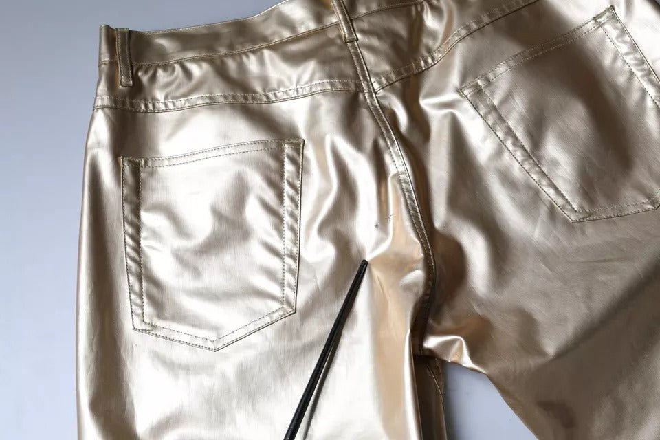 Dolce & Gabbana Metallic Gold Tapered Trousers