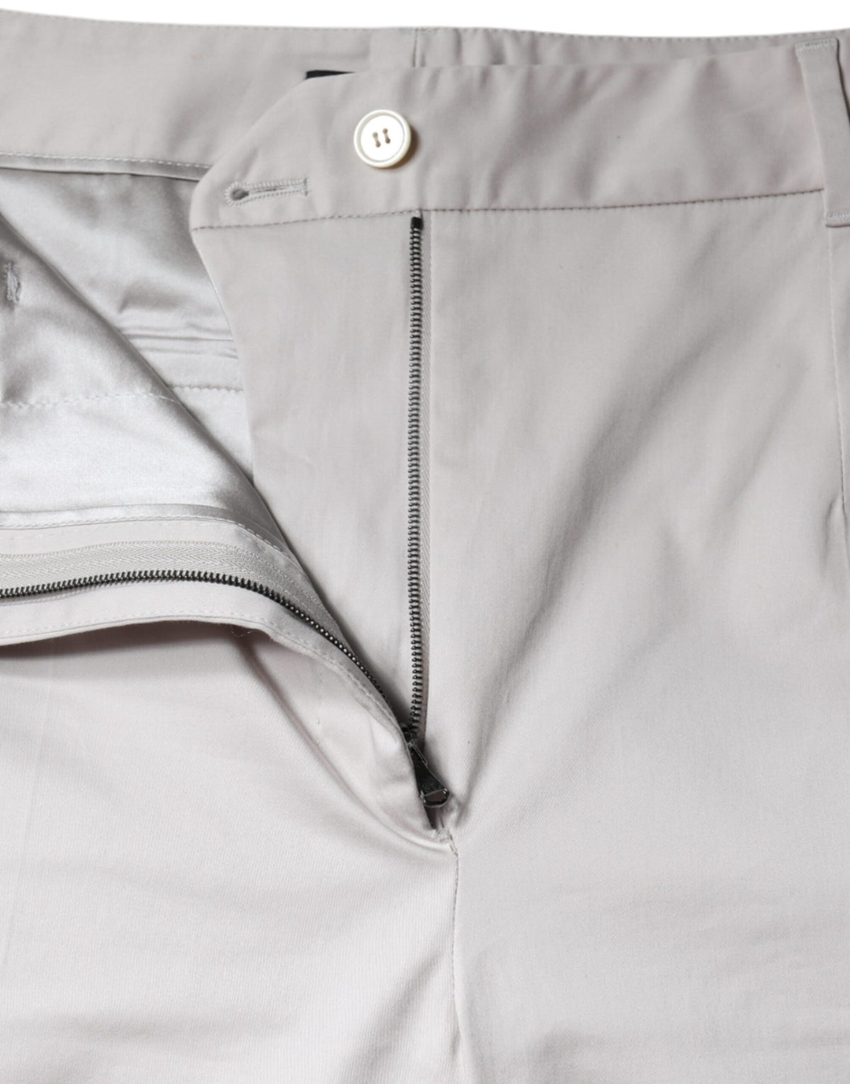 Dolce & Gabbana White Cotton Mid Waist Cropped Pants