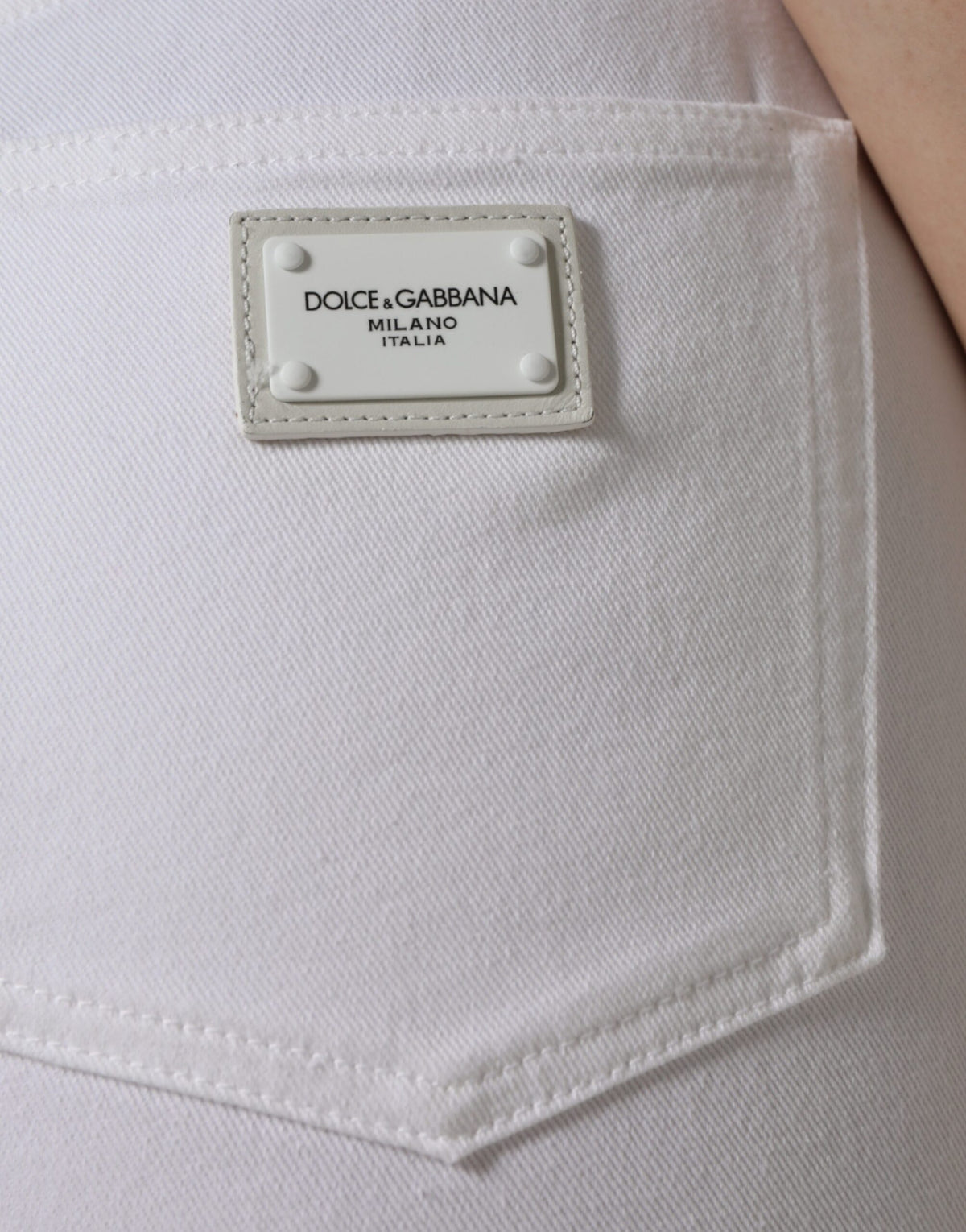 Dolce & Gabbana AUDREY Jeans Skinny Blanc en Coton Élastique