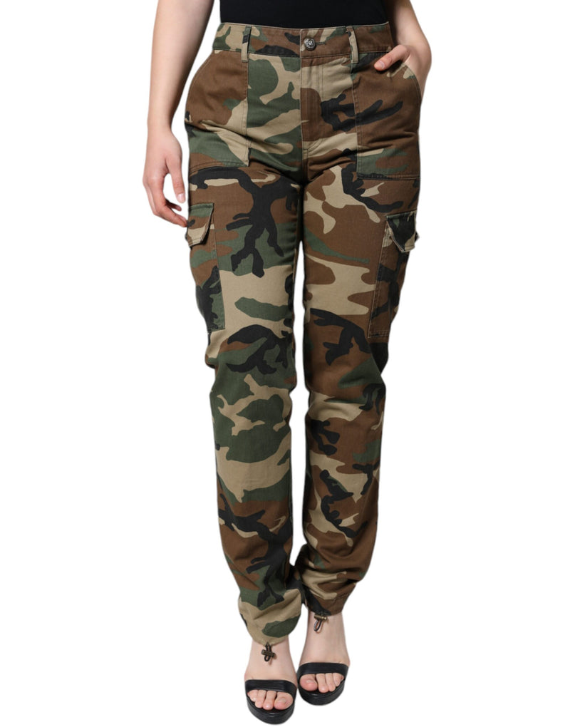 Dolce & Gabbana Pantalons Cargo Camouflage Multicolores