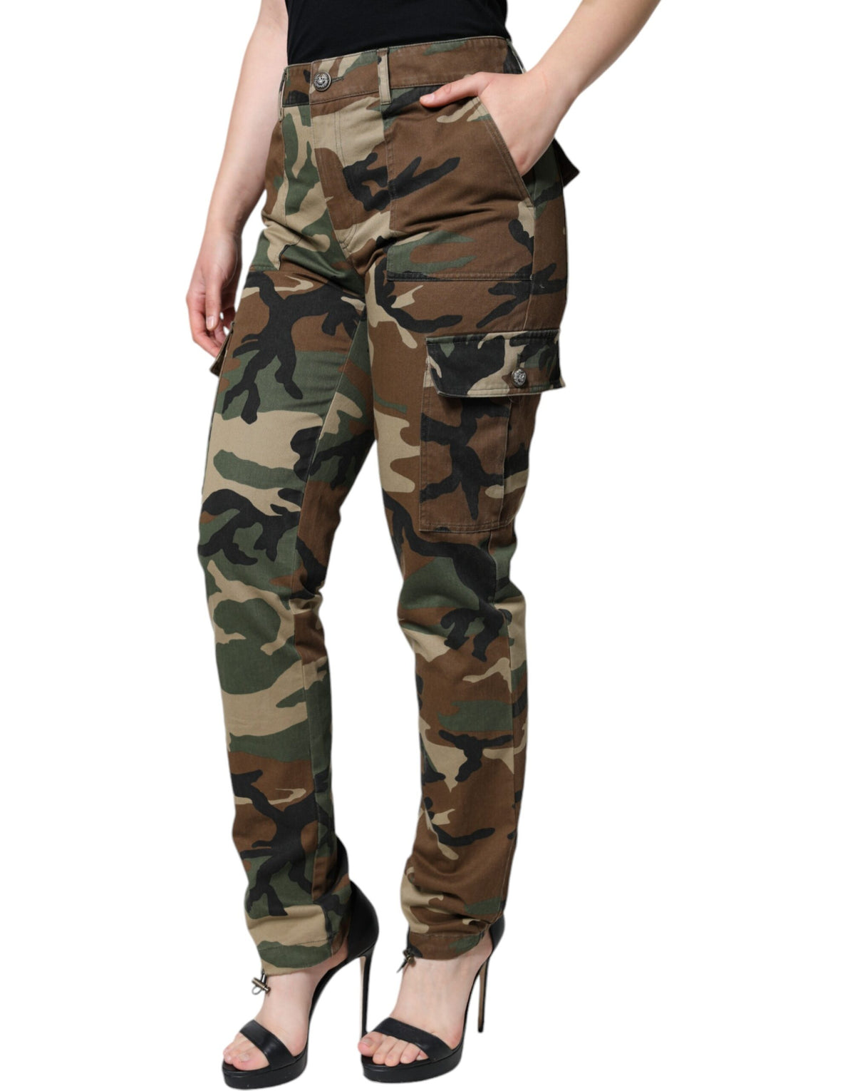 Dolce & Gabbana Pantalons Cargo Camouflage Multicolores