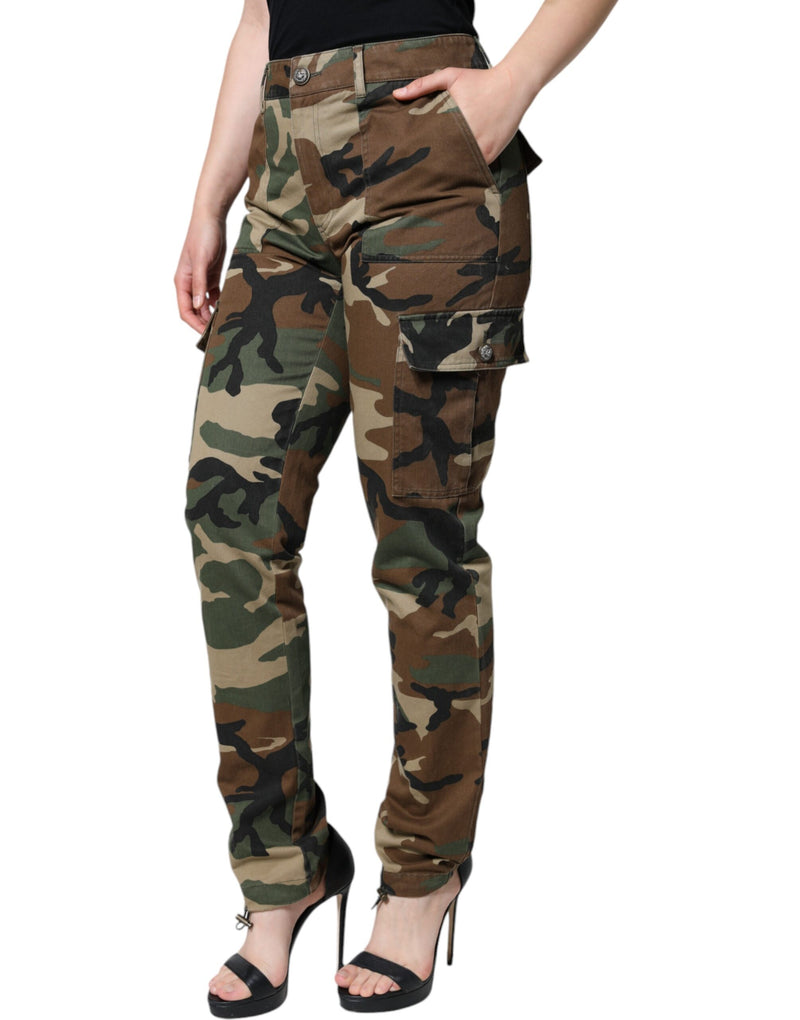 Dolce & Gabbana Pantalons Cargo Camouflage Multicolores