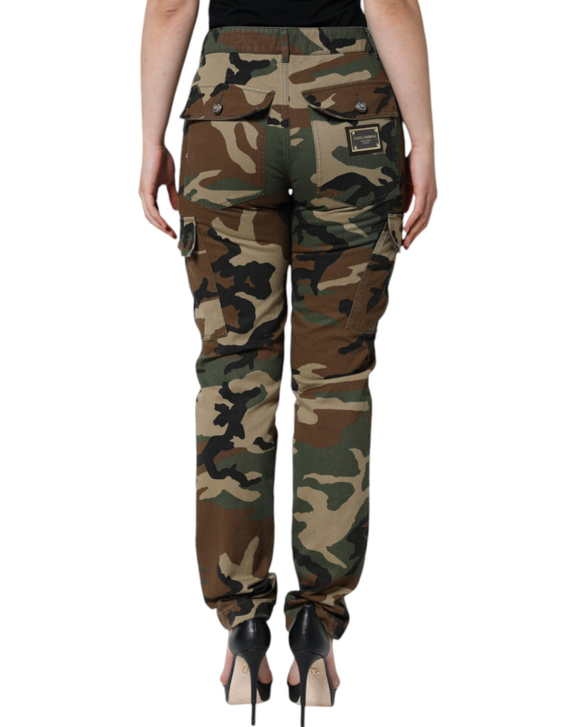 Dolce & Gabbana Pantalons Cargo Camouflage Multicolores