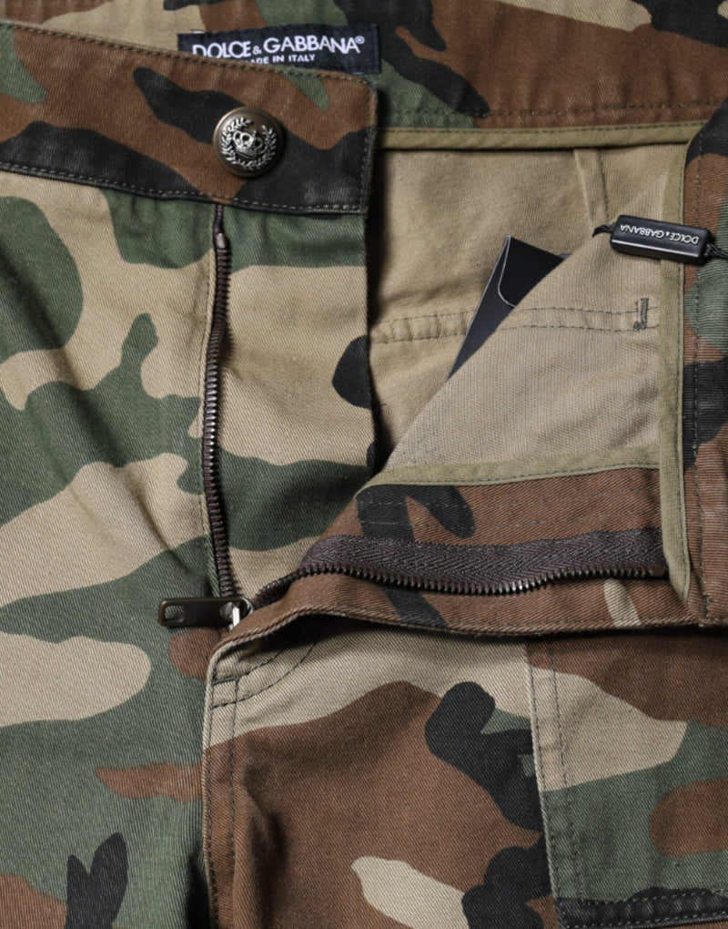 Dolce & Gabbana Pantalons Cargo Camouflage Multicolores