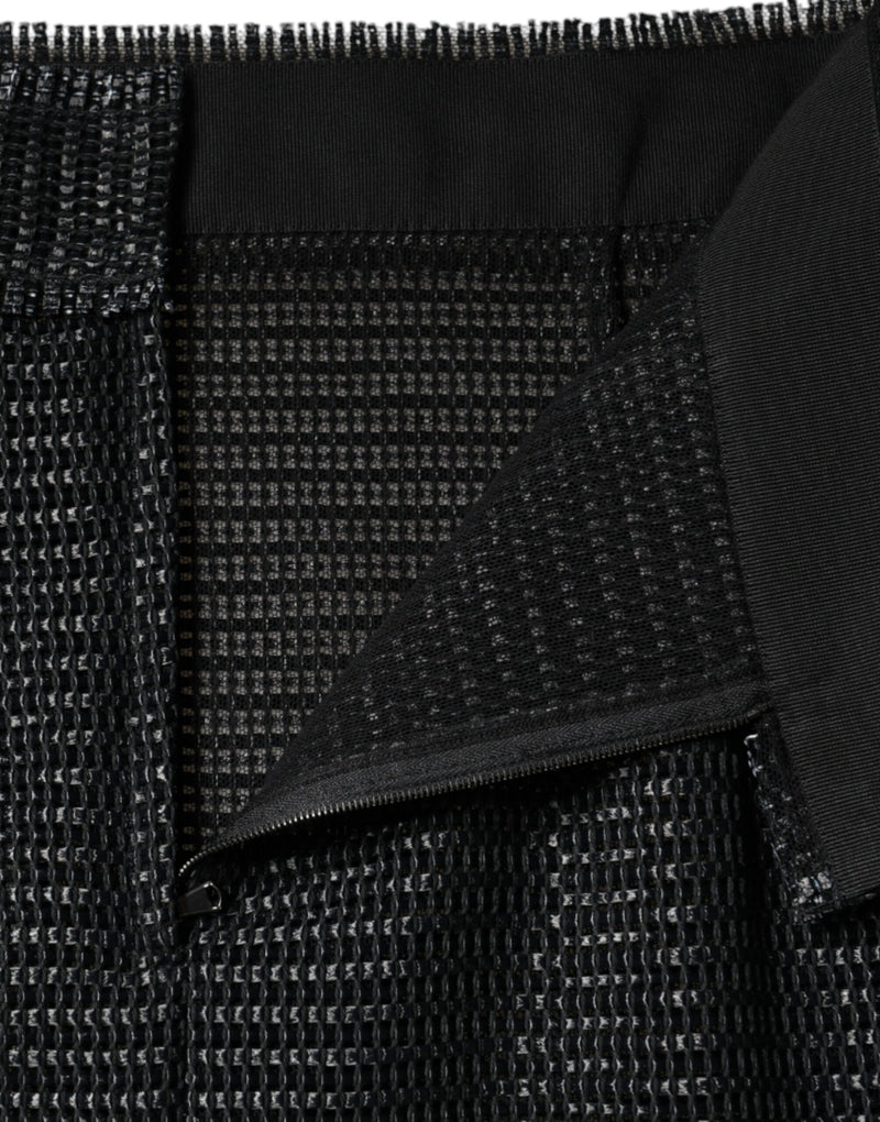 Dolce & Gabbana Jupe Crayon Taille Haute Noire en Viscose