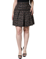 Dolce & Gabbana Jupe Mini A-Line Tartan Tweed Multicolore Taille Haute