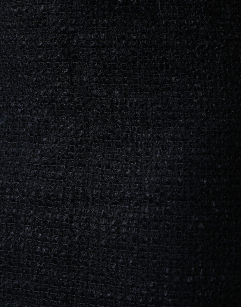 Dolce & Gabbana Black Virgin Wool Pencil Cut Midi Skirt