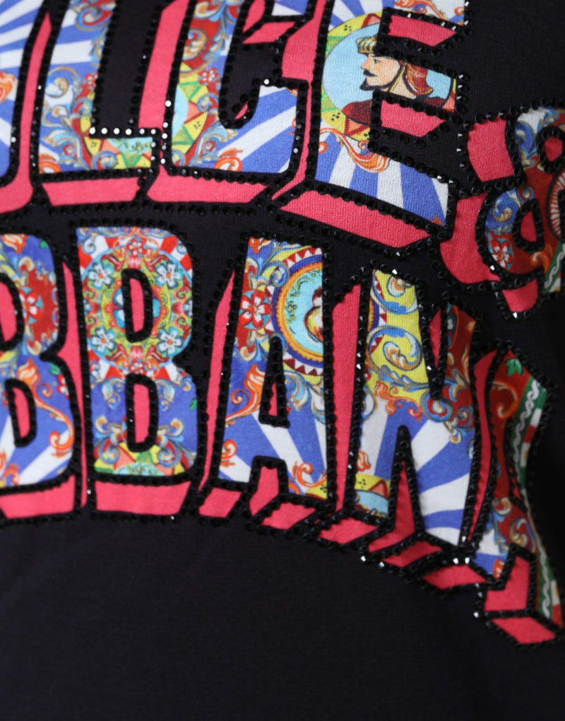 Dolce & Gabbana T-shirt Noir en Coton avec Imprimé Logo
