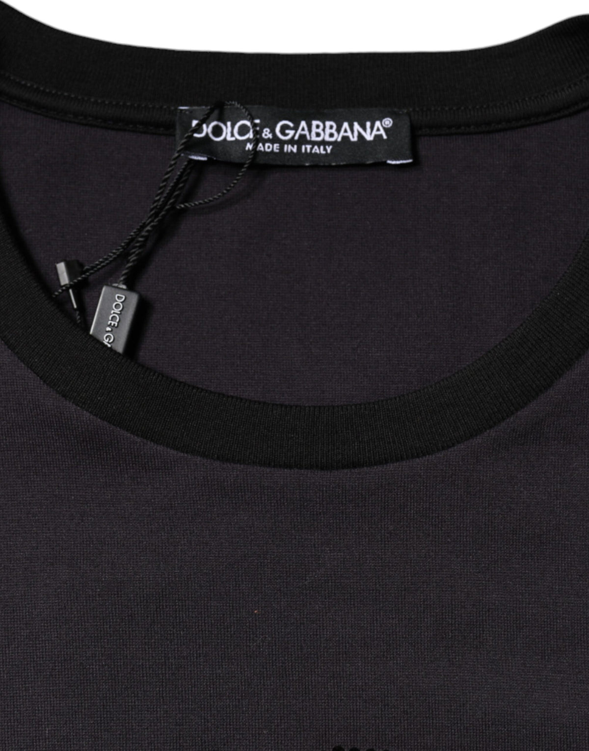 Dolce & Gabbana T-shirt Noir en Coton avec Imprimé Logo
