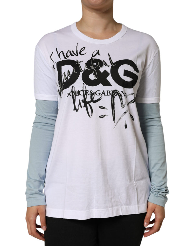 Dolce & Gabbana T-shirt en coton blanc avec logo imprimé