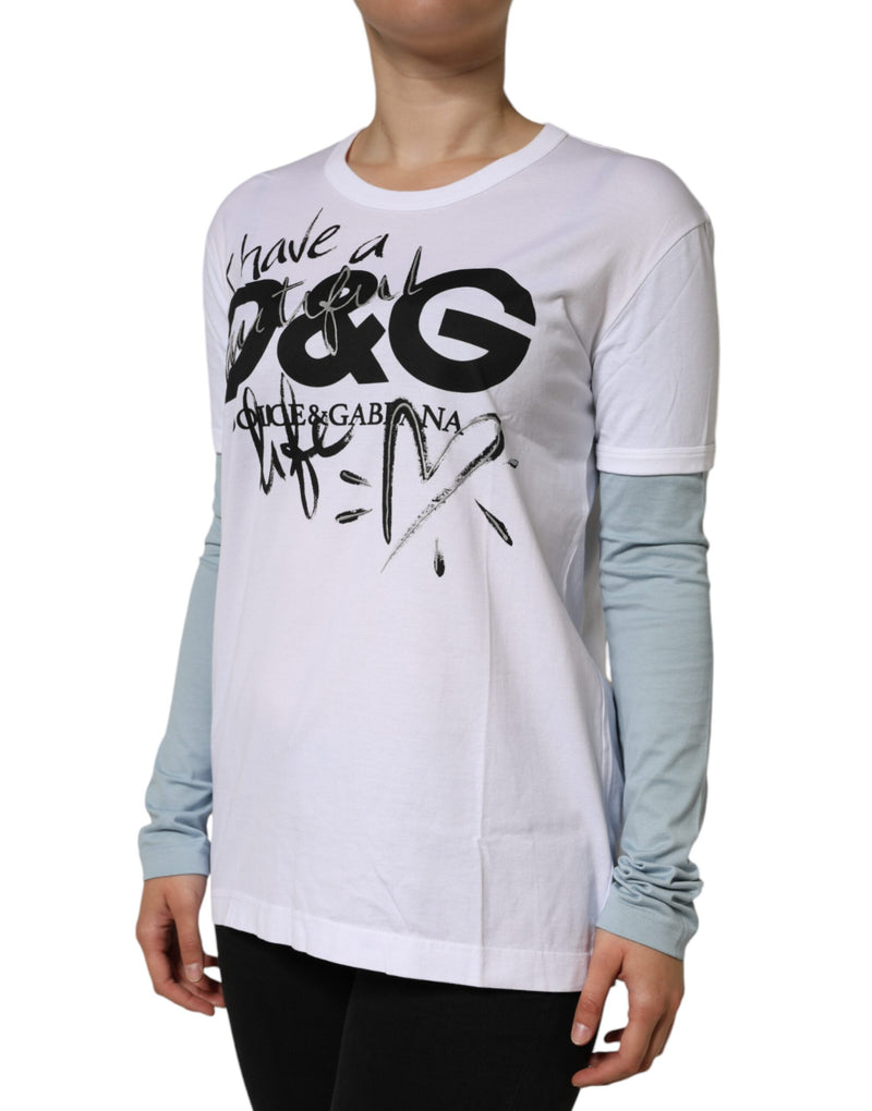 Dolce & Gabbana T-shirt en coton blanc avec logo imprimé