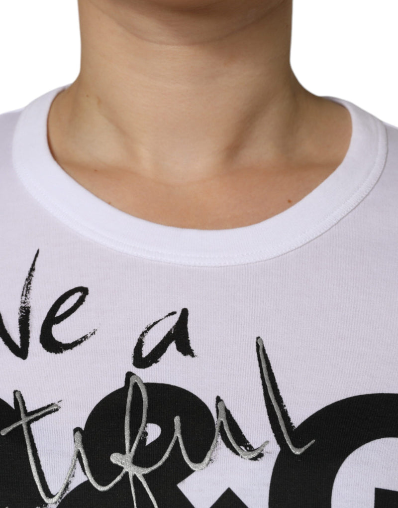 Dolce & Gabbana T-shirt en coton blanc avec logo imprimé