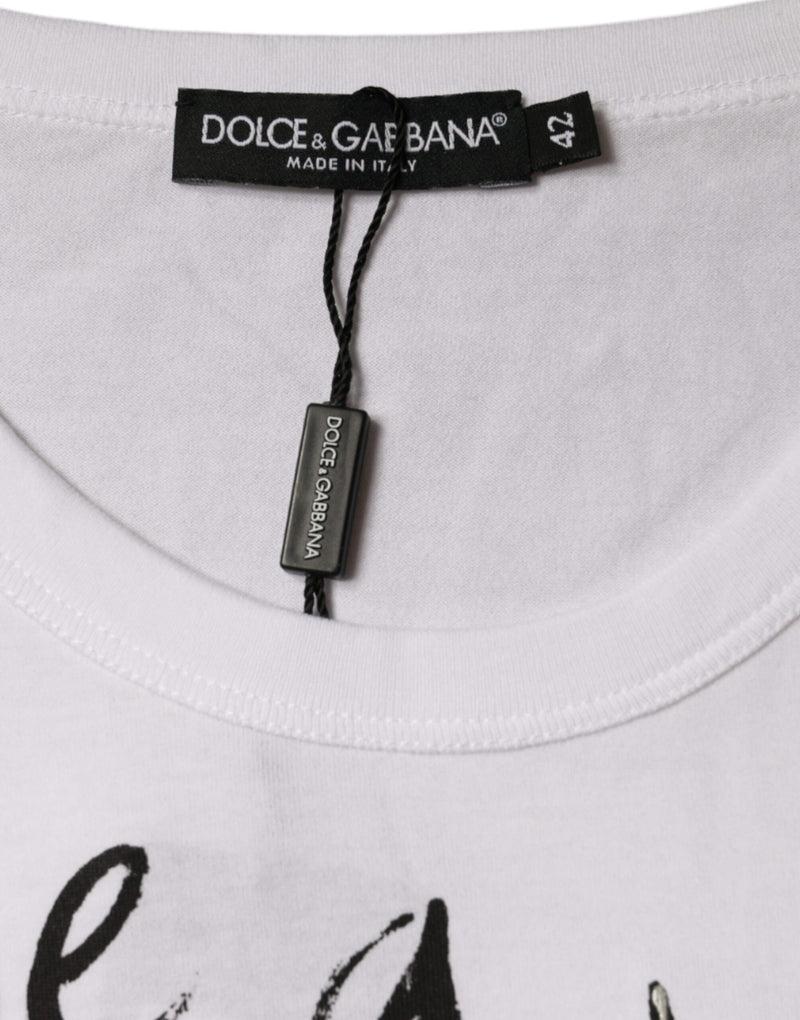 Dolce & Gabbana T-shirt en coton blanc avec logo imprimé