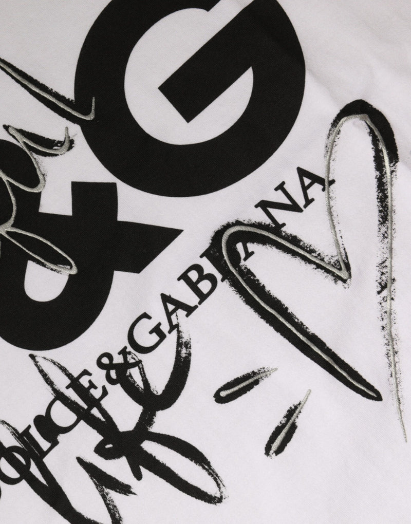 Dolce & Gabbana T-shirt en coton blanc avec logo imprimé